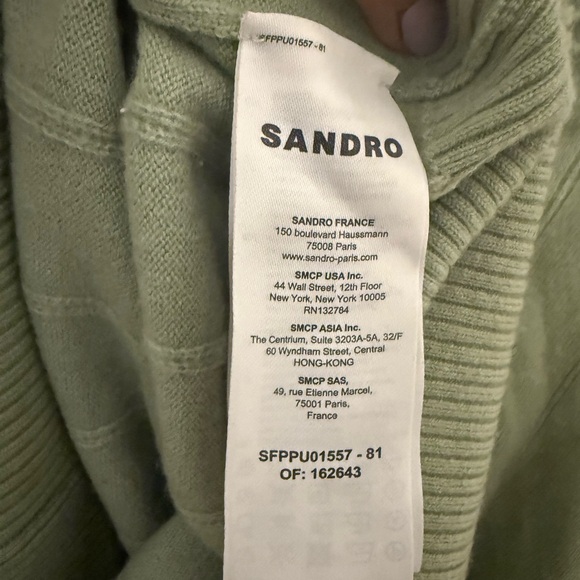 SANDRO Eden V-neck wool-cashmere blend jumper Size 4 - Picture 7 of 11